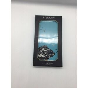 NWT Patch NYC Bright Blue Gold Trimmed Porcelain Fish Tray Trinket Dish NEW